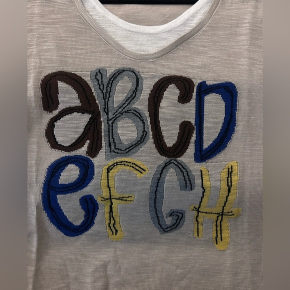 Unbranded Lightweight Linen Alphabet Shirt Fits Size 0-8 - Picture 3 of 5